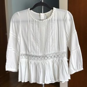 White summer top with lace detail
